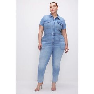Good American Light Blue Denim Jumpsuit - 2X